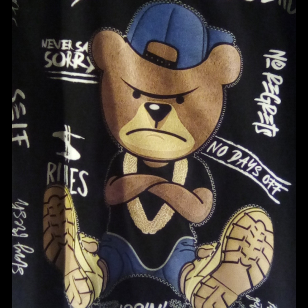 Black printed T-shirt